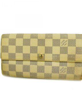 Louis Vuitton Wallet Damier Azur Portefeuille Sarah White